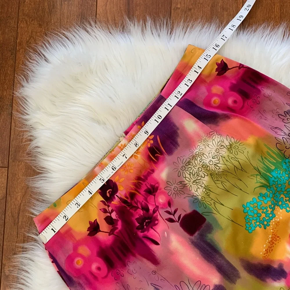 Vintage Watercolor Stretch Pencil Skirt by Intriguing Threads